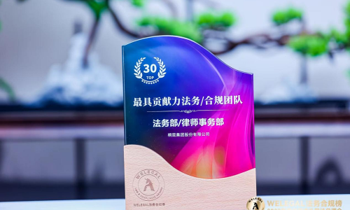 15VIP太阳集团荣膺WELEGAL2023年度最具贡献力法务/合规团队奖